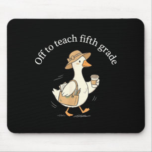Unterwegs, um der fünften Klasse süße Gans-Lehrer- Mousepad