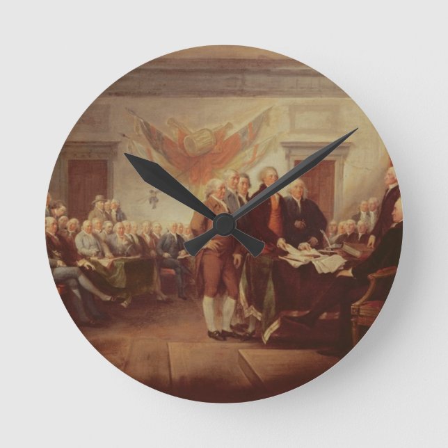 Unterzeichnen der Unabhängigkeitserklärung, 4. Runde Wanduhr (Vorderseite)