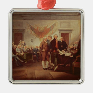 Unterzeichnen der Unabhängigkeitserklärung Silbernes Ornament