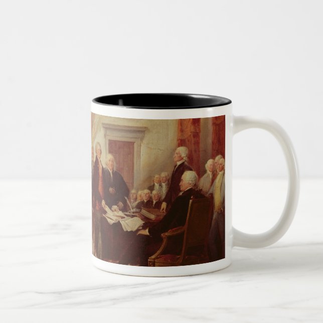 Unterzeichnen der Unabhängigkeitserklärung Zweifarbige Tasse (Rechts)