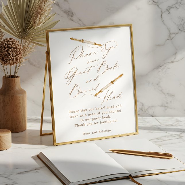 Unterzeichnen Sie unser Gästebuch & Barrel Head Wa (Von Creator hochgeladen)