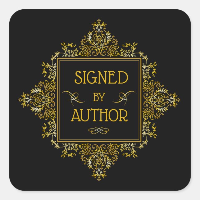 Unterzeichnet durch Autor-Aufkleber Quadratischer Aufkleber (Vorderseite)