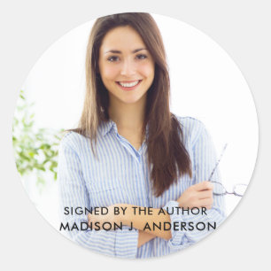 Unterzeichnet durch das Autorin Writer Round Foto Runder Aufkleber