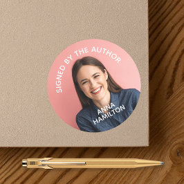 Unterzeichnet durch das Foto "Autor Buch Signing S Runder Aufkleber