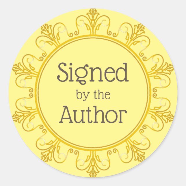 Unterzeichnet durch den Autor-Aufkleber Runder Aufkleber (Vorderseite)