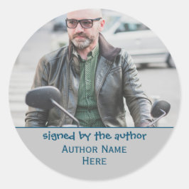 Unterzeichnet durch den Autor Foto Template Buch Runder Aufkleber