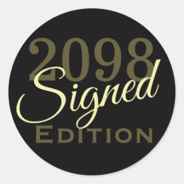 Unterzeichnet Runder Aufkleber