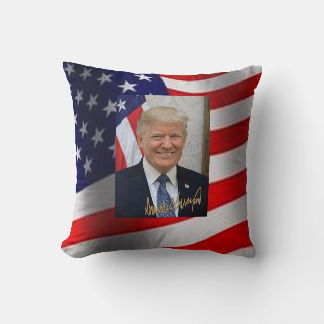 UNTERZEICHNET VON PRÄSIDENT TRUMP KISSEN (Vorderseite)