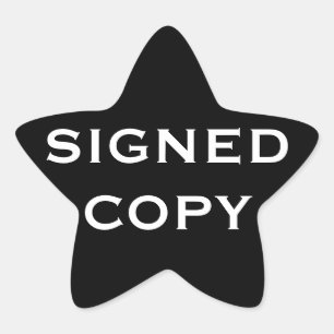 UNTERZEICHNETE COPY Book Sticker Star Shaped