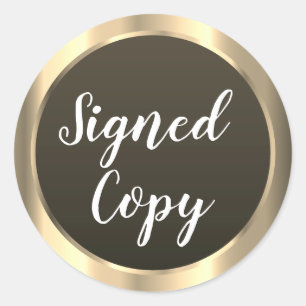 Unterzeichnete Copy Writer Gold Classic Round Aufk Runder Aufkleber