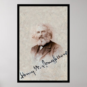 Unterzeichnete Karte 1860 Henrys Longfellow Poster
