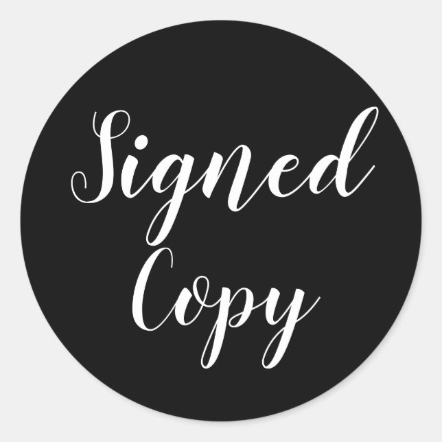 Unterzeichnete Kopie Autor Writer Black Runder Aufkleber (Vorderseite)