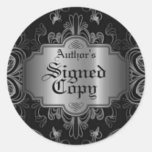 Unterzeichnete Kopie Schwarz und Silber Abstrakte  Runder Aufkleber