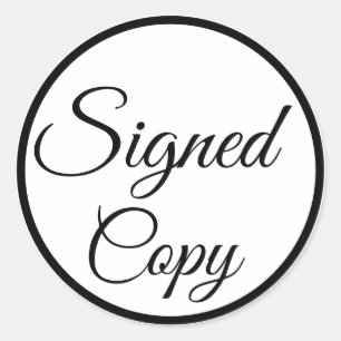 Unterzeichnete Kopie. Schwarz und Weiß Runder Aufkleber