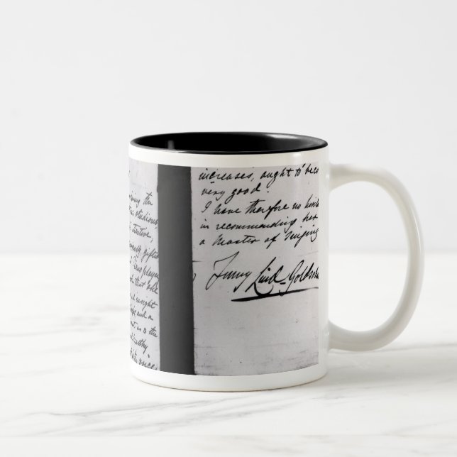 Unterzeichneter Brief, 1887 (Feder auf Papier) Zweifarbige Tasse (Rechts)