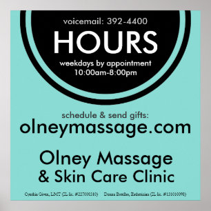 Unterzeichnung der Geschäftszeiten für kleine Unte Poster