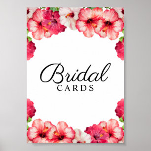 Unterzeichnung der Tropical Floral Bridal Card Poster
