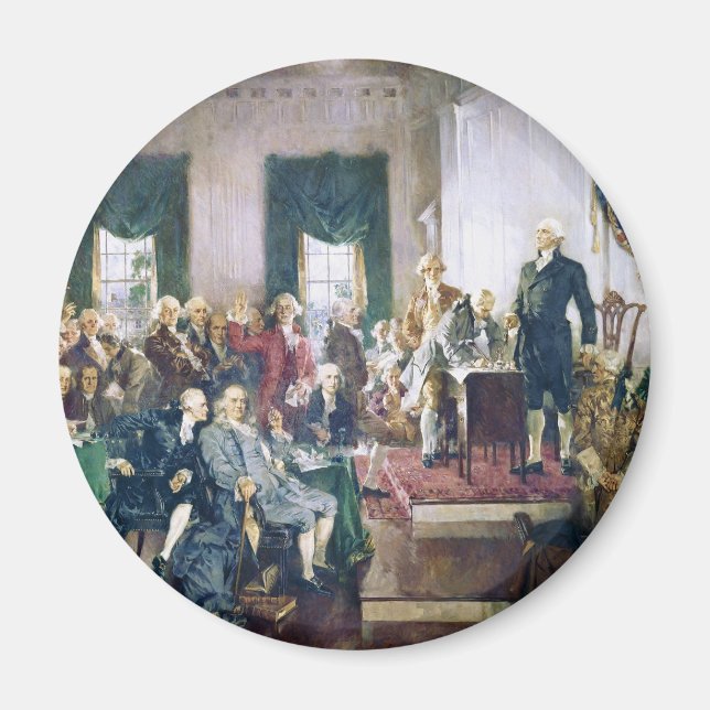 Unterzeichnung der Verfassung durch Howard C. Chri Magnet (Vorne)