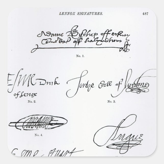 Unterzeichnung des 16. und 17. Jahrhunderts Quadratischer Aufkleber (Vorderseite)
