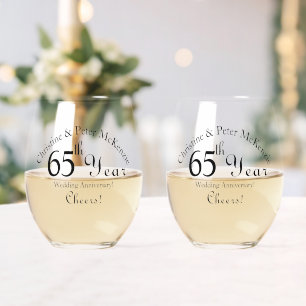 Unterzeichnung des 65. Blauen Hochzeitssapres Weinglas Ohne Stiel