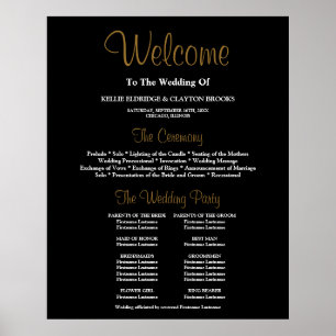 Unterzeichnung des Black Simple Wedding-Programms Poster