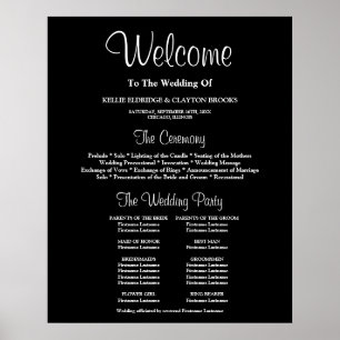 Unterzeichnung des Black Simple Wedding-Programms Poster