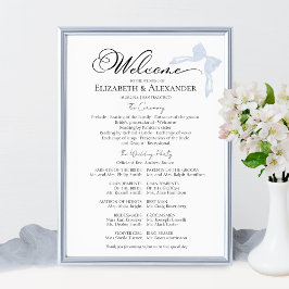 Unterzeichnung des Hochzeitsprogramms | Blue Bow Poster