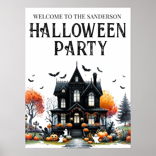 Unterzeichnung des Spuk-House-Halloween-Party Poster (Vorne)
