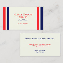 Unterzeichnung mobiler Notariatsdarlehen Visitenkarte