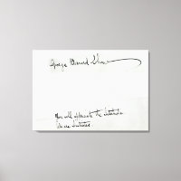 Unterzeichnung von George Bernard Shaw