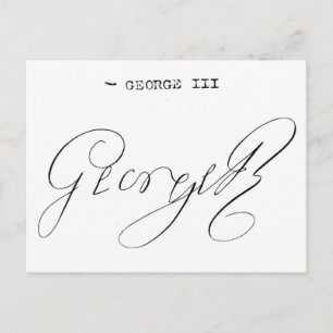 Unterzeichnung von König George III. Postkarte