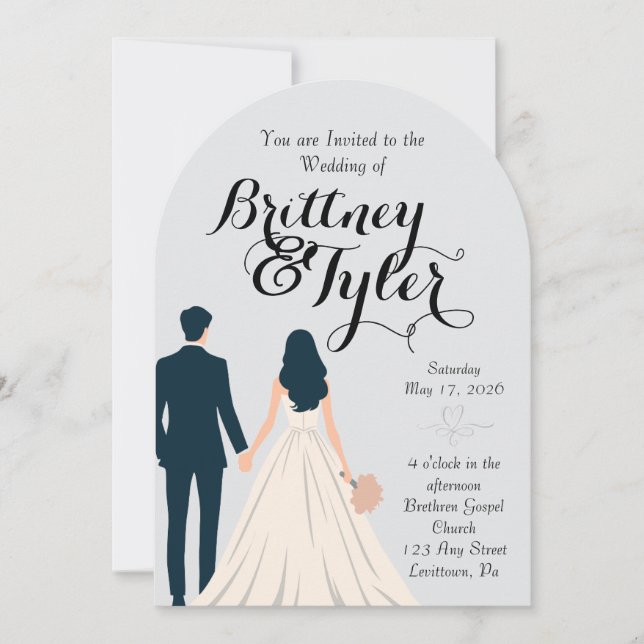 Until Forever-Brittney Wedding Invitation Einladung (Vorderseite)