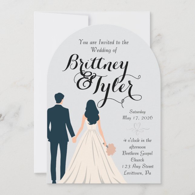 Until Forever-Brittney Wedding Invitation Einladung (Vorderseite)