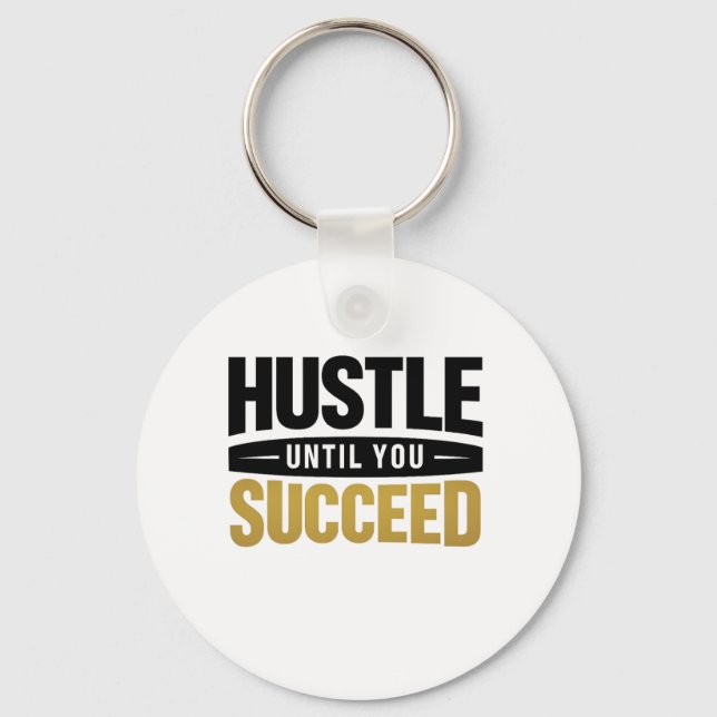 Until You Succeed – Minimal Gold Motivation Design Schlüsselanhänger (Vorderseite)