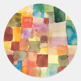 Untitled abstract watercolor squares - Paul Klee Runder Aufkleber