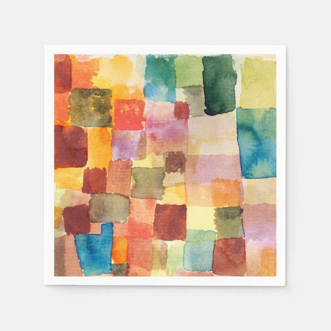 Untitled abstract watercolor squares - Paul Klee Serviette (Vorderseite)