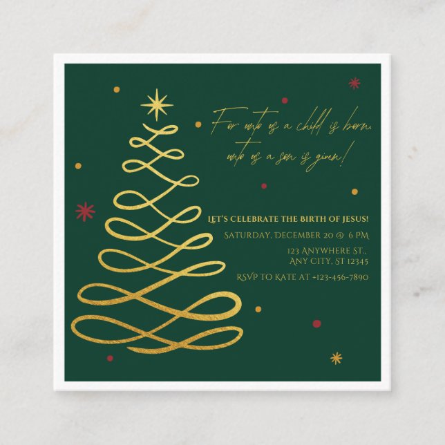 Unto Us A Child Is Born | Christmas Enclosure Card Begleitkarte (Vorderseite)