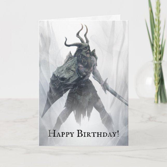 Untot Draugr Warrior Birthday Karte (Vorderseite)