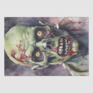 Untote Eleganz: Aquarellfarben Zombie Face Dekoupa Seidenpapier
