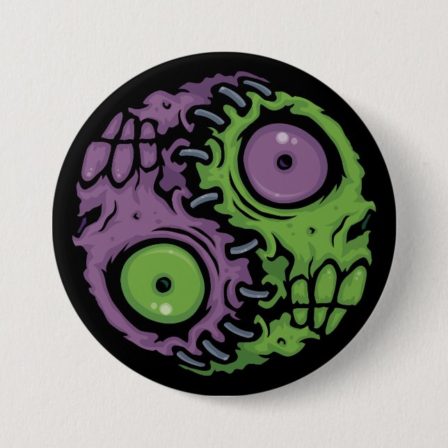 Untote Harmonie: Zombie Yin Yang-Symbol Button (Vorderseite)