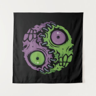 Untote Harmonie: Zombie Yin Yang-Symbol Wandteppich