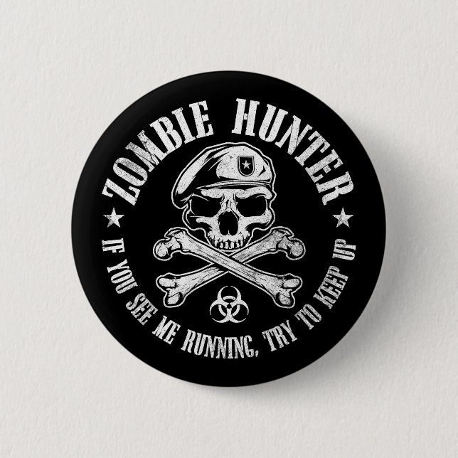untote lebende Tote des Zombiejägers Button (Vorderseite)