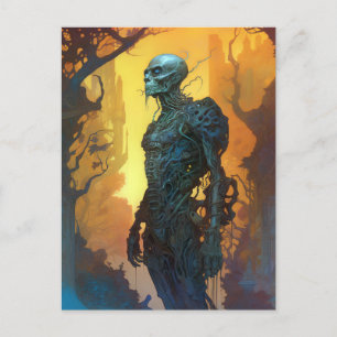 Untotes Cyborge Sci-Fi Horror Art Postkarte