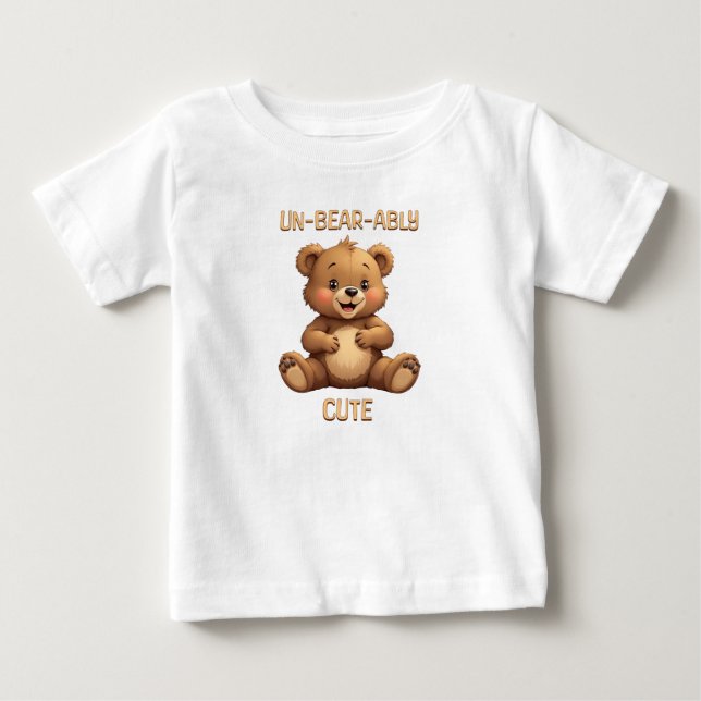 Untragbar Niedlicher Teddybär Baby T-shirt (Vorderseite)