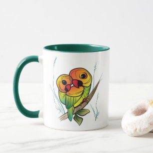 Untrennbare Papageien Tasse