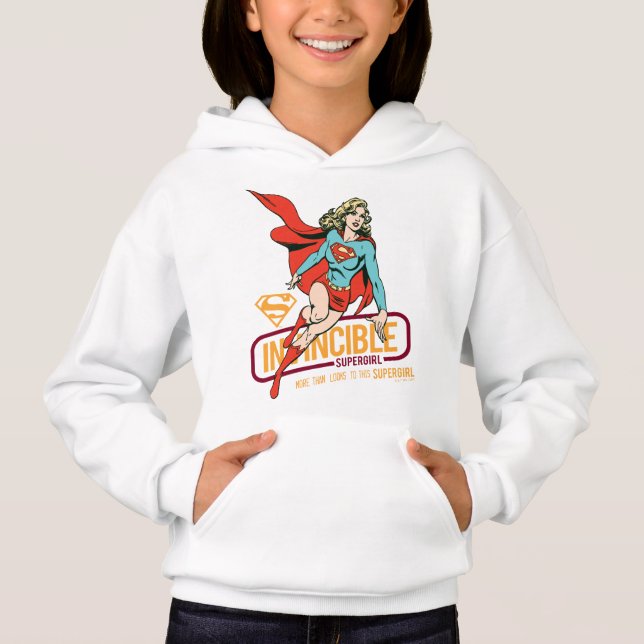 Unübertreffliche Supergirl Retro Grafik Hoodie (Vorderseite)