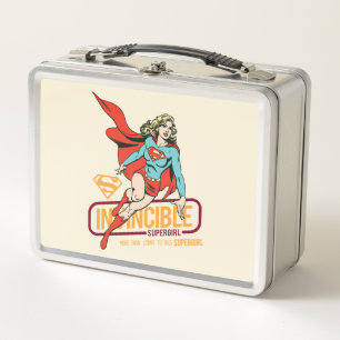 Unübertreffliche Supergirl Retro Grafik Metall Brotdose