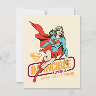 Unübertreffliche Supergirl Retro Grafik Mitteilungskarte