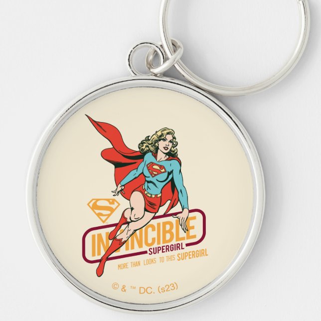 Unübertreffliche Supergirl Retro Grafik Schlüsselanhänger (Vorne)