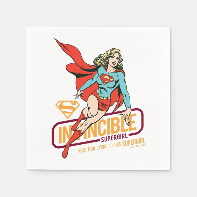 Unübertreffliche Supergirl Retro Grafik Serviette (Vorderseite)